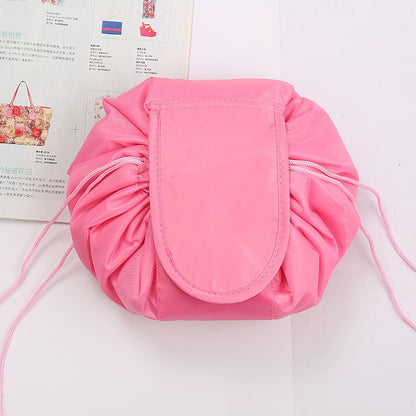 Women's Drawstring Travel Makeup Bag Organizer dark-pink by HitMyNeed
