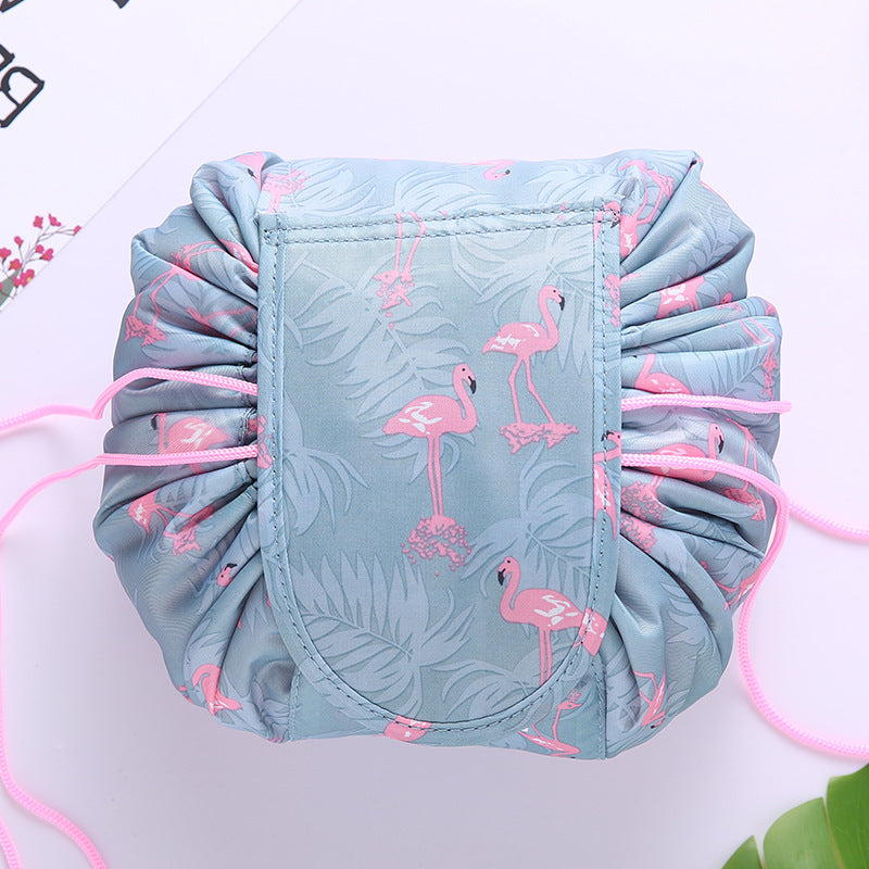 Women's Drawstring Travel Makeup Bag Organizer flamingo by HitMyNeed