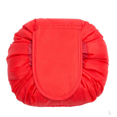 Women's Drawstring Travel Makeup Bag Organizer red by HitMyNeed