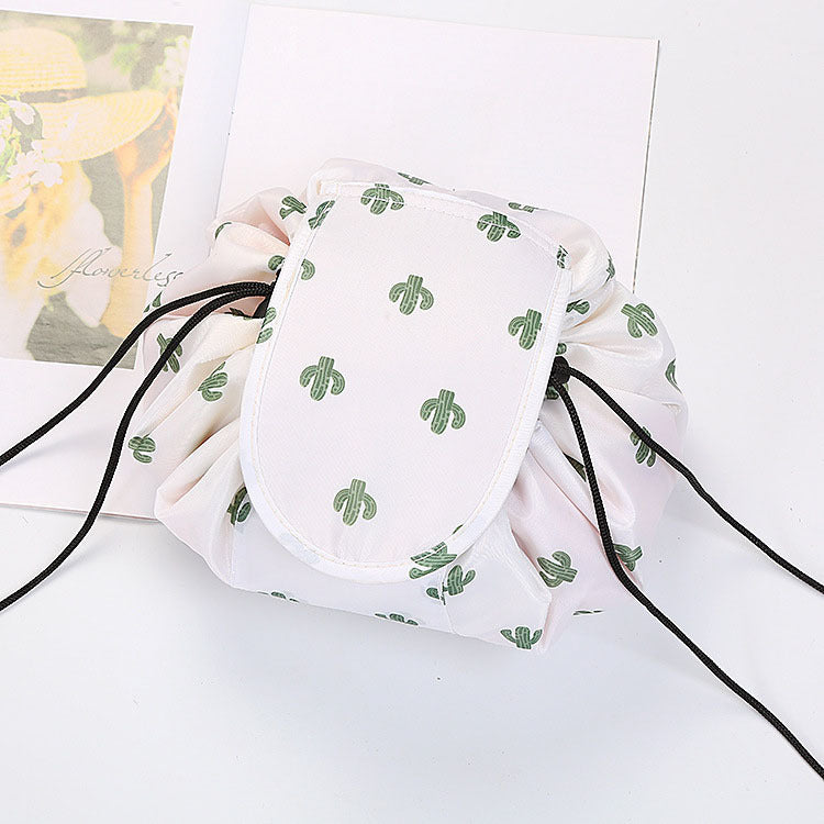 Women's Drawstring Travel Makeup Bag Organizer white by HitMyNeed