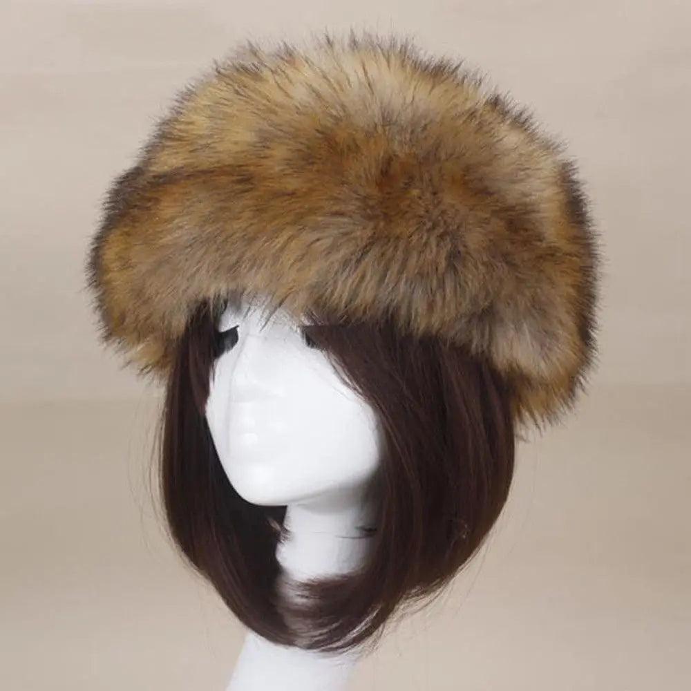 Women's Faux Fur Winter Earwarmer Headband brown by HitMyNeed