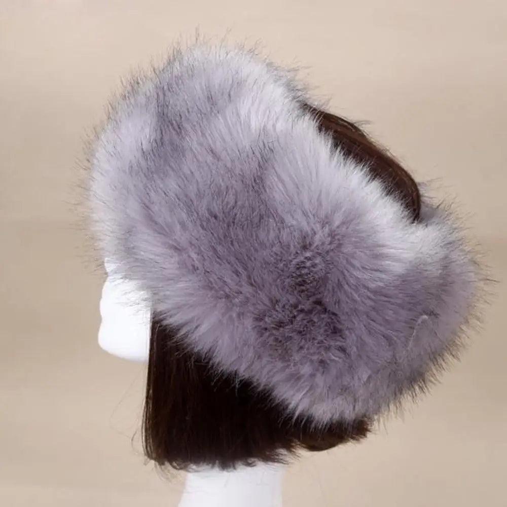 Women's Faux Fur Winter Earwarmer Headband gray by HitMyNeed