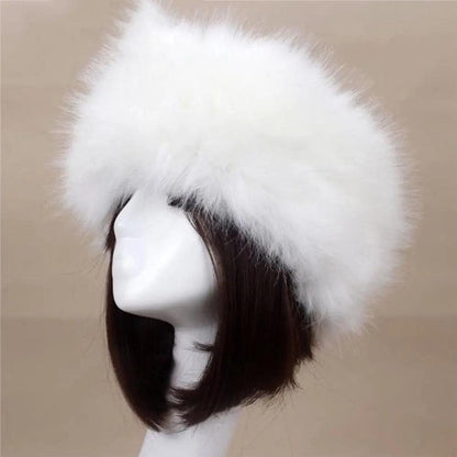 Women's Faux Fur Winter Earwarmer Headband white by HitMyNeed