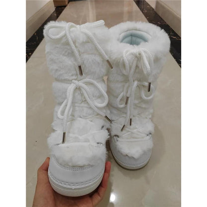 Women's Faux Fur Winter Snow Boots with Warm Lining by HitMyNeed