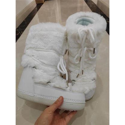Women's Faux Fur Winter Snow Boots with Warm Lining by HitMyNeed