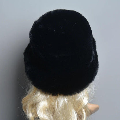 Women's Faux Rabbit Fur Winter Hat with Cotton Lining by HitMyNeed