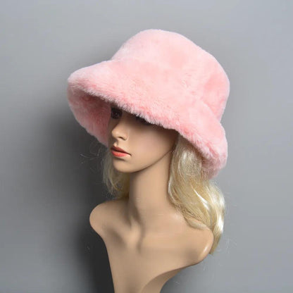 Women's Faux Rabbit Fur Winter Hat with Cotton Lining by HitMyNeed