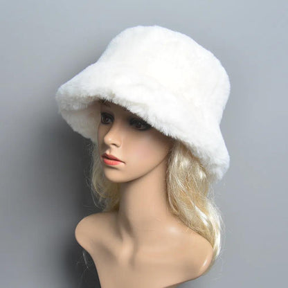 Women's Faux Rabbit Fur Winter Hat with Cotton Lining by HitMyNeed