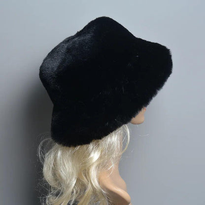 Women's Faux Rabbit Fur Winter Hat with Cotton Lining by HitMyNeed