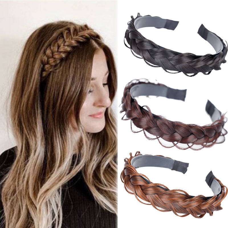 Women's Fishbone Braid Non‑Slip Headband Wig by HitMyNeed