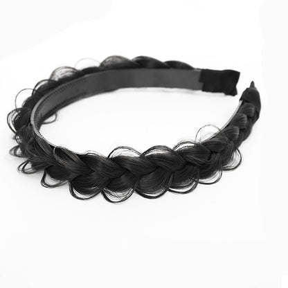 Women's Fishbone Braid Non‑Slip Headband Wig style-a-black by HitMyNeed