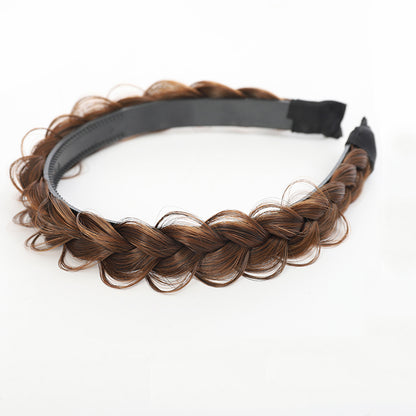 Women's Fishbone Braid Non‑Slip Headband Wig style-a-light-brown by HitMyNeed