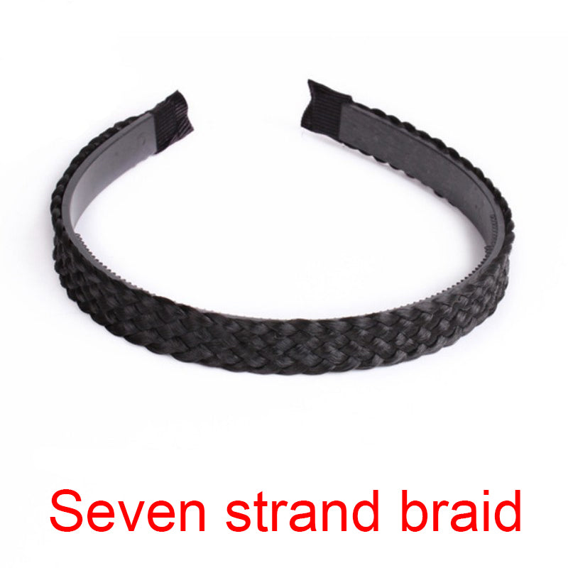 Women's Fishbone Braid Non‑Slip Headband Wig styleb-black by HitMyNeed