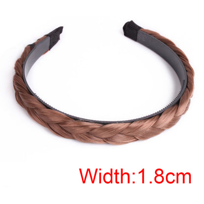 Women's Fishbone Braid Non‑Slip Headband Wig styleb-brown-1-8cm by HitMyNeed