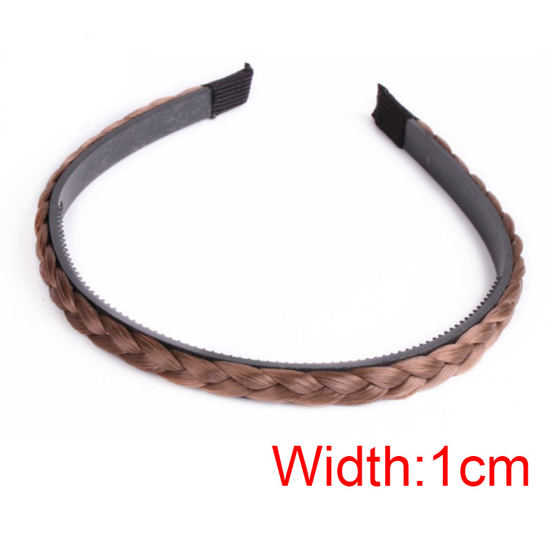 Women's Fishbone Braid Non‑Slip Headband Wig styleb-brown-1cm by HitMyNeed