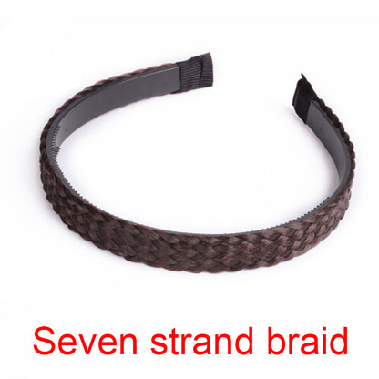 Women's Fishbone Braid Non‑Slip Headband Wig styleb-dark-brown by HitMyNeed