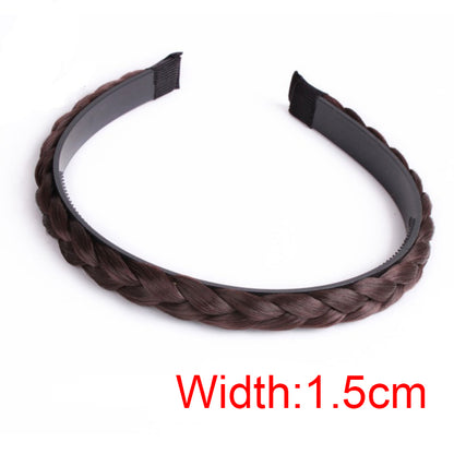 Women's Fishbone Braid Non‑Slip Headband Wig styleb-dark-brown1-5 by HitMyNeed