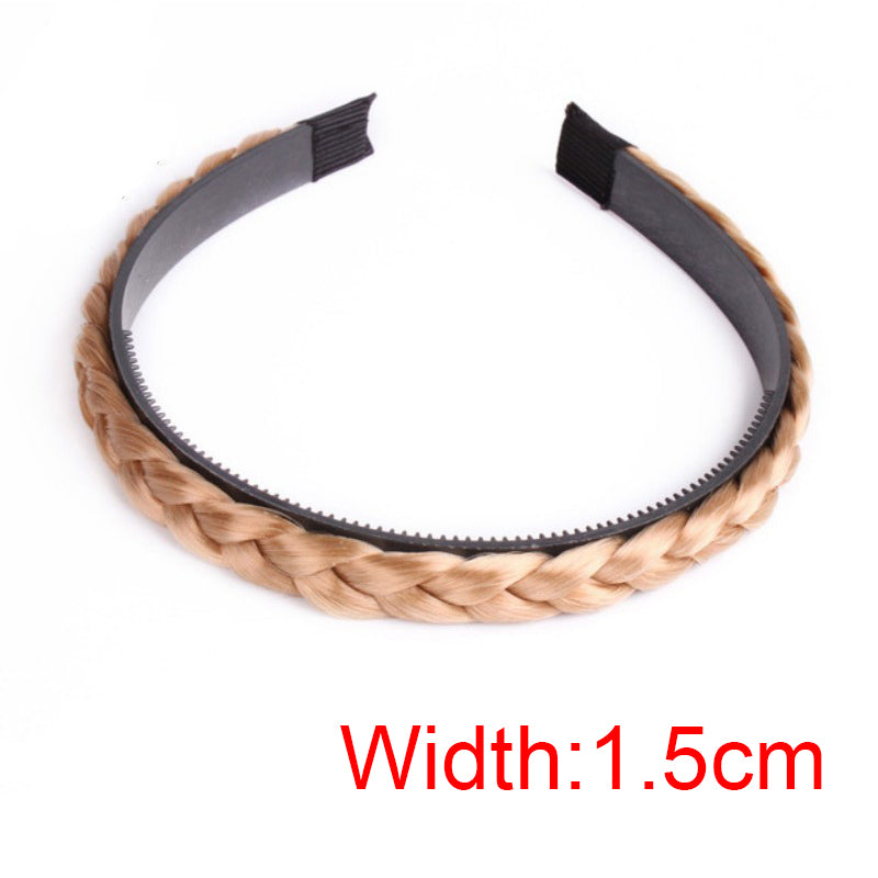 Women's Fishbone Braid Non‑Slip Headband Wig styleb-gold-1-5cm by HitMyNeed