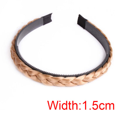 Women's Fishbone Braid Non‑Slip Headband Wig styleb-gold-1-5cm by HitMyNeed