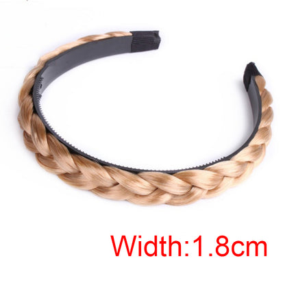 Women's Fishbone Braid Non‑Slip Headband Wig styleb-gold-1-8cm by HitMyNeed