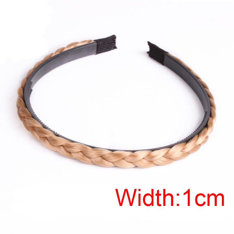 Women's Fishbone Braid Non‑Slip Headband Wig styleb-gold-1cm by HitMyNeed