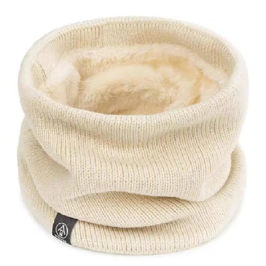Women's Fleece Lined Knitted Neck Warmer & Headband beige by HitMyNeed