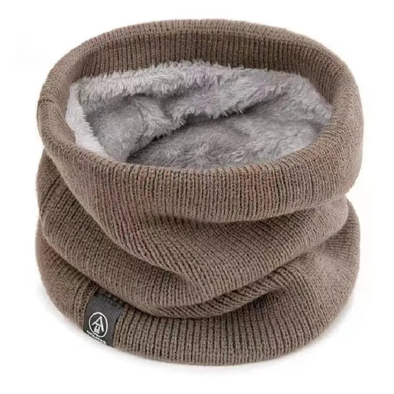 Women's Fleece Lined Knitted Neck Warmer & Headband khaki by HitMyNeed