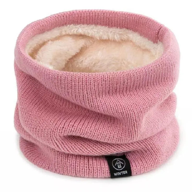 Women's Fleece Lined Knitted Neck Warmer & Headband pink by HitMyNeed