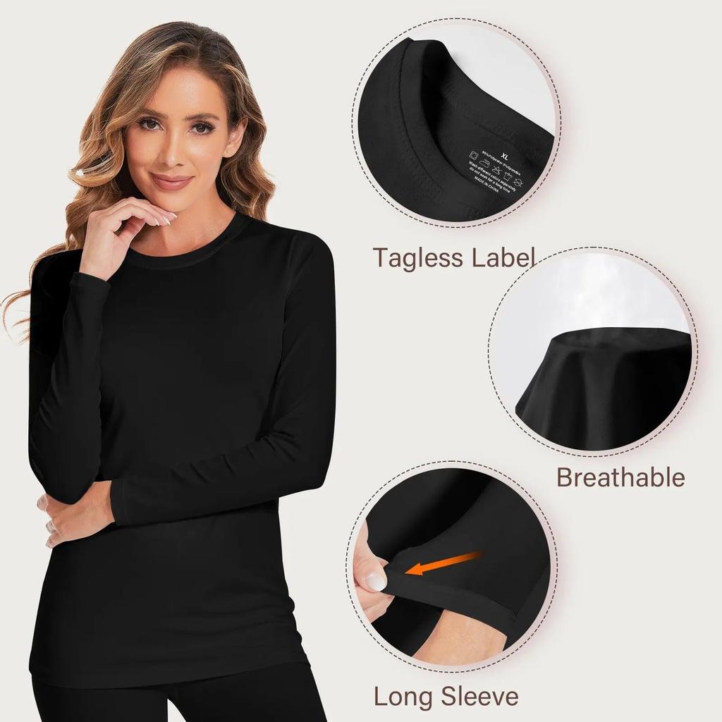 Women's Fleece Lined Thermal Underwear Set by HitMyNeed