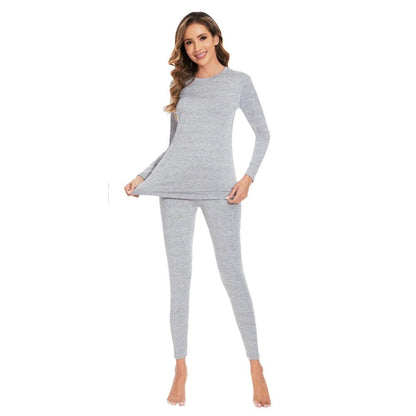 Women's Fleece Lined Thermal Underwear Set lignt-grey xxxl by HitMyNeed