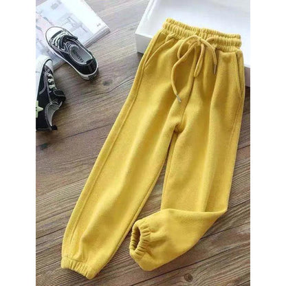 Women's Fleece Lined Winter Leggings lightyellow l by HitMyNeed