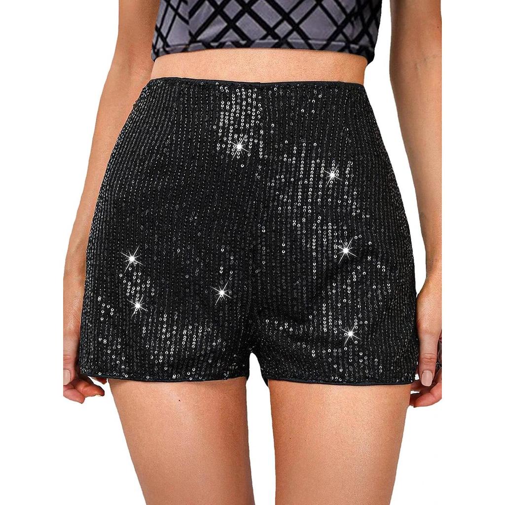 Women's Glitter Sequin Shorts for Parties & Nights Out black s by HitMyNeed