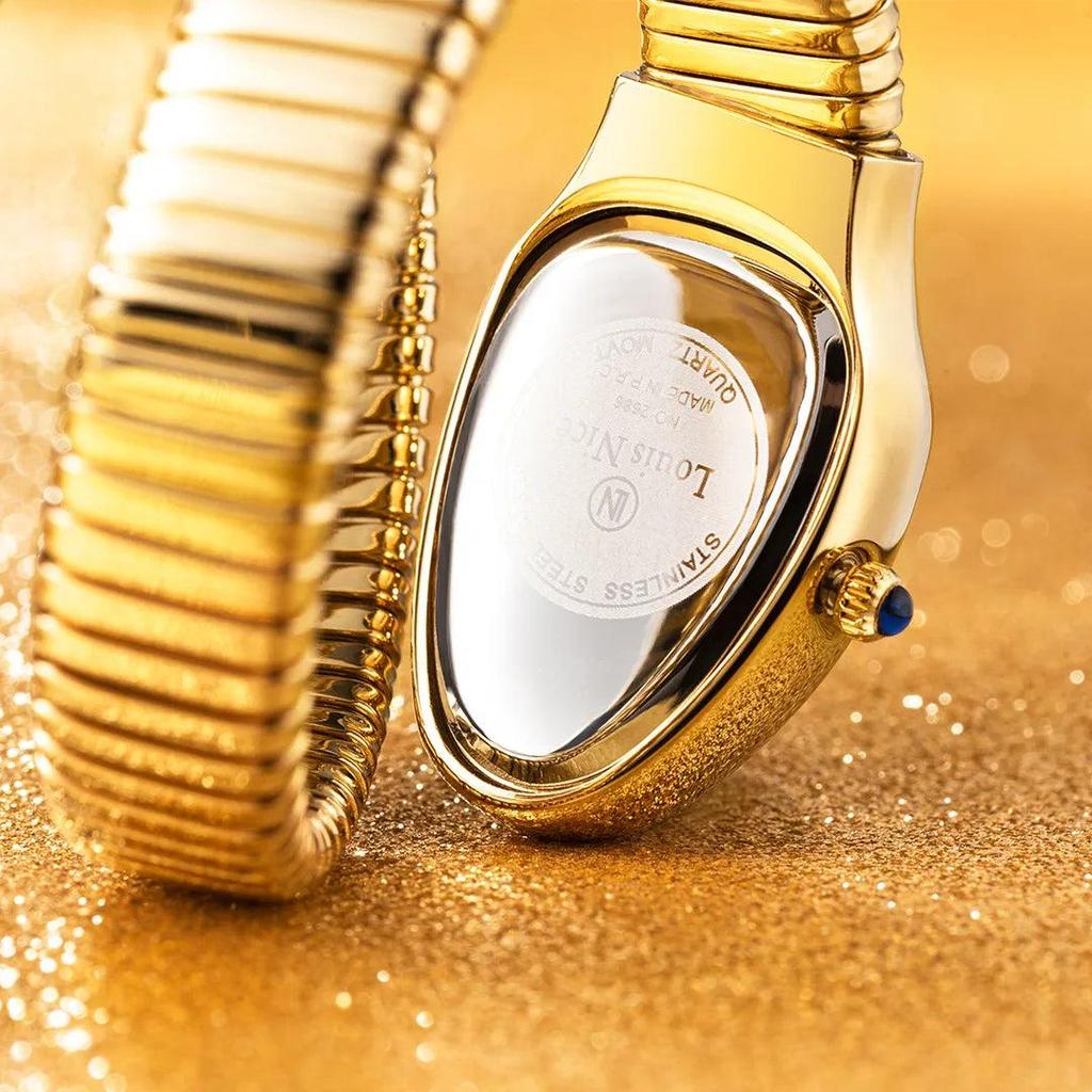 Women's Gold Snake Watch with Crystal Dial by HitMyNeed