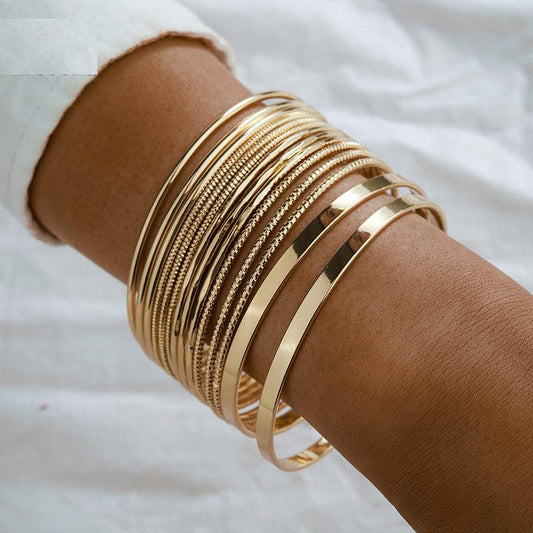 Women's Gold-Tone Bangle Set (14 Pieces) by HitMyNeed