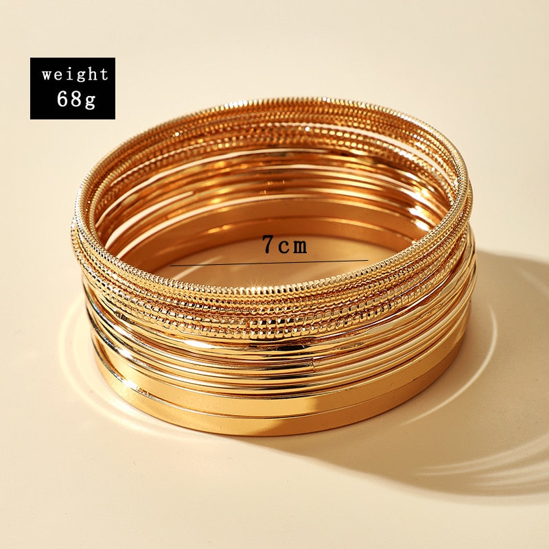 Women's Gold-Tone Bangle Set (14 Pieces) by HitMyNeed