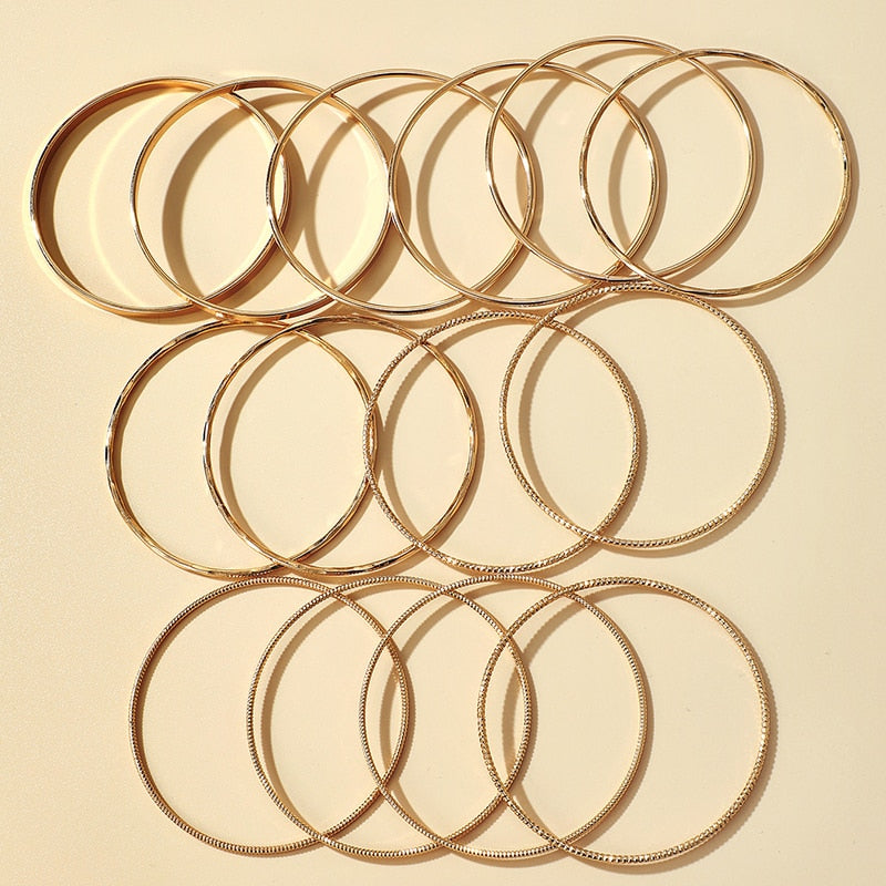 Women's Gold-Tone Bangle Set (14 Pieces) by HitMyNeed