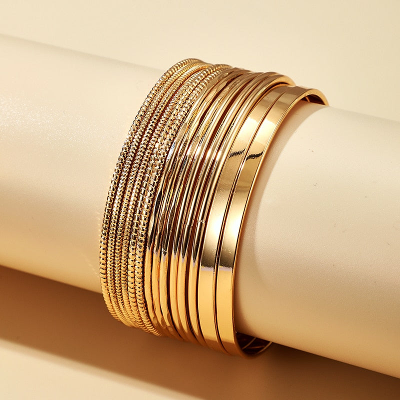 Women's Gold-Tone Bangle Set (14 Pieces) by HitMyNeed