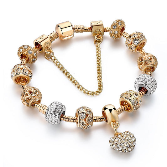 Women's Gold-Tone Heart Charm Bracelet 20cm by HitMyNeed