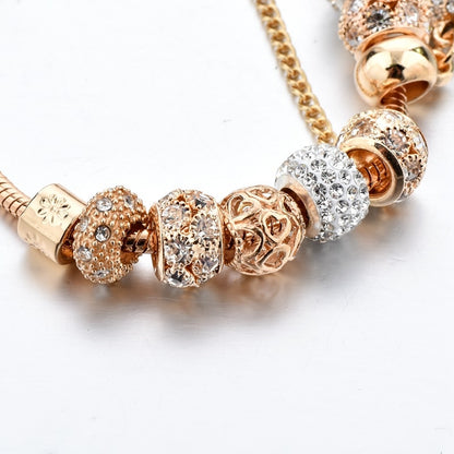 Women's Gold-Tone Heart Charm Bracelet 20cm by HitMyNeed