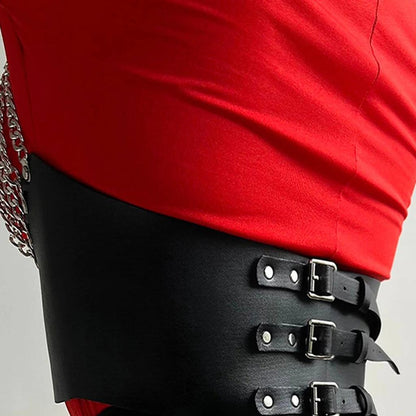 Women's Gothic Chain Corset Belt with Tassels by HitMyNeed