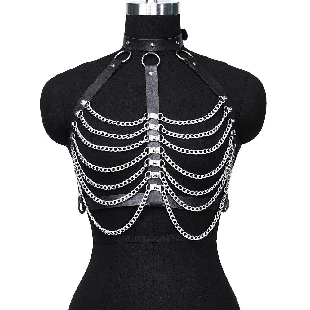Women's Gothic Chain Corset Belt with Tassels waist-belt by HitMyNeed
