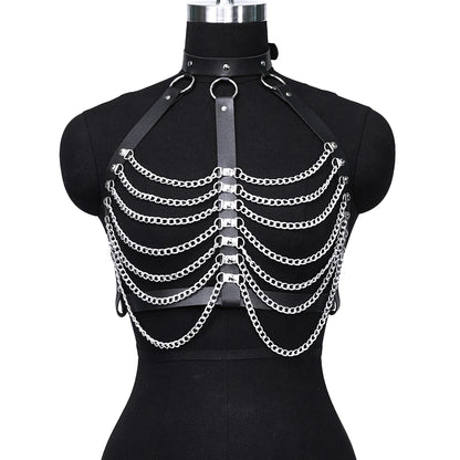 Women's Gothic Chain Corset Belt with Tassels waist-belt by HitMyNeed
