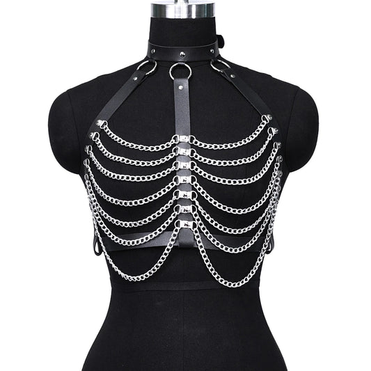 Women's Gothic Chain Corset Belt with Tassels waist-belt by HitMyNeed
