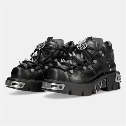 Women's Gothic Punk High Heel Motorcycle Boots 1.0 40.0 by HitMyNeed