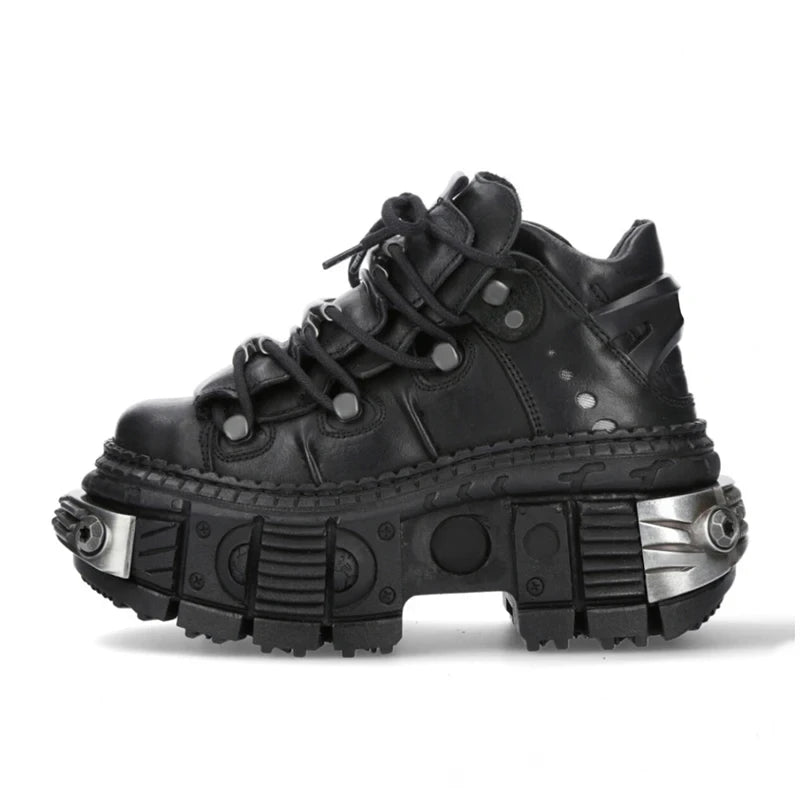 Women's Gothic Punk High Heel Motorcycle Boots by HitMyNeed