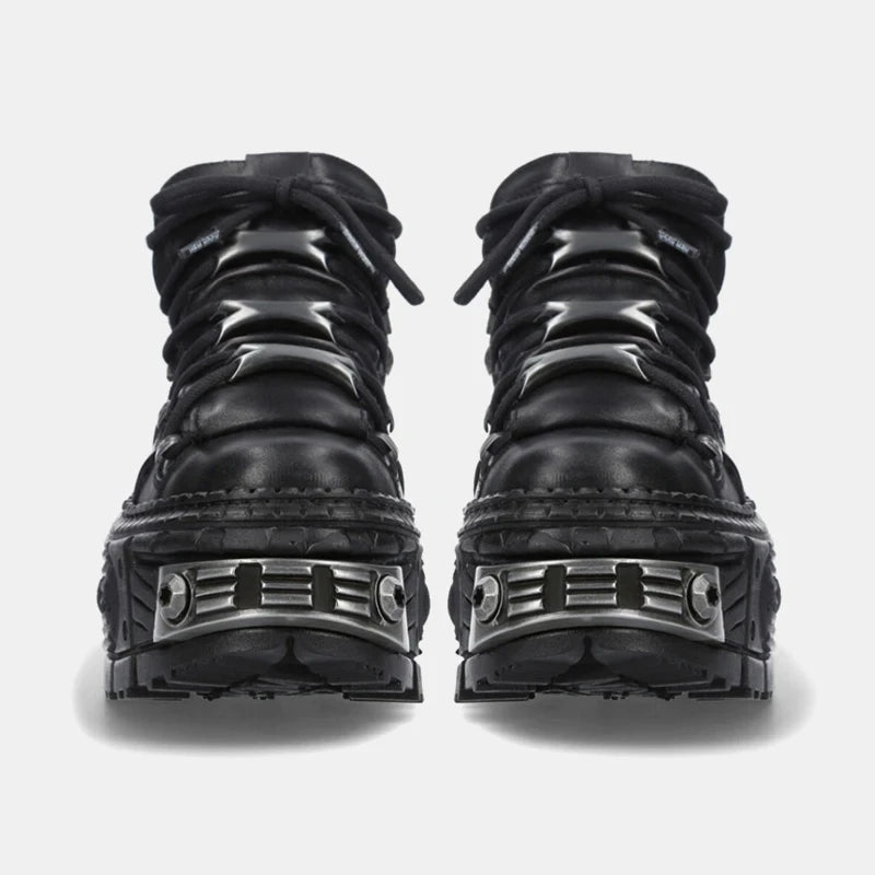 Women's Gothic Punk High Heel Motorcycle Boots by HitMyNeed