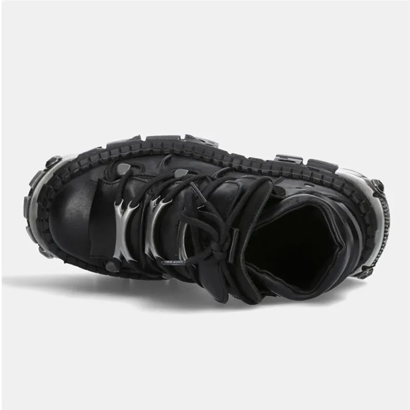 Women's Gothic Punk High Heel Motorcycle Boots by HitMyNeed