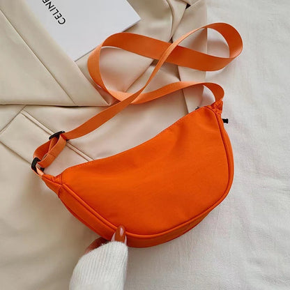 Women's Half Moon Crossbody Chest Bag white by HitMyNeed