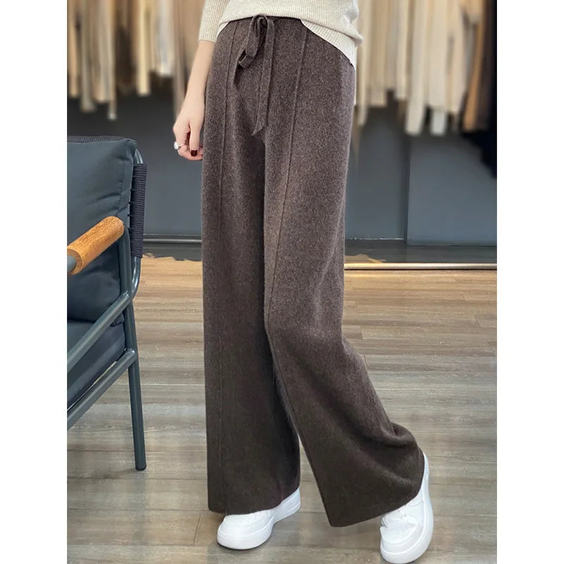 Women's High Waist 100% Merino Wool Pants mo-ka-zong xxxl by HitMyNeed