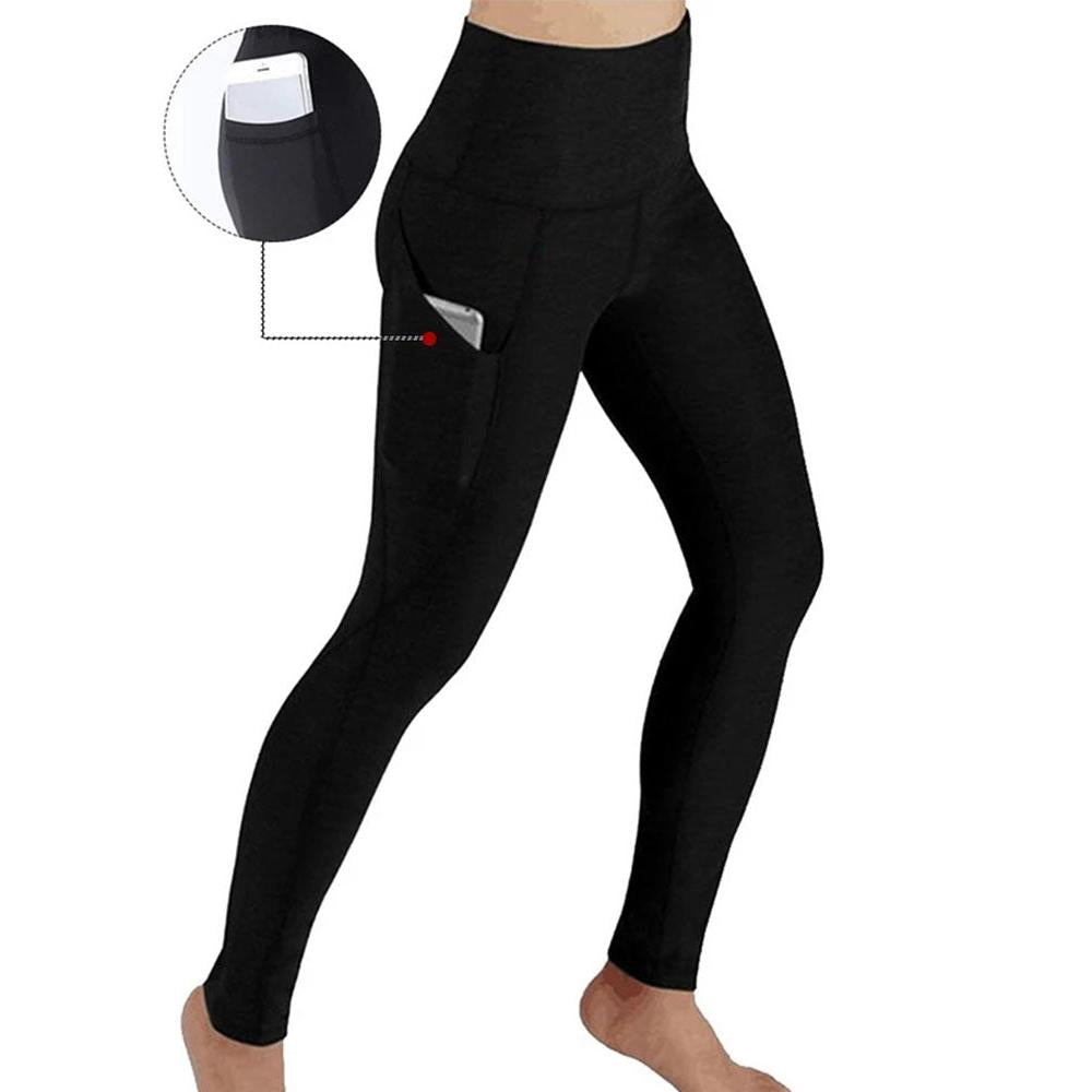 Women's High-Waist Yoga Leggings with Side Pockets by HitMyNeed